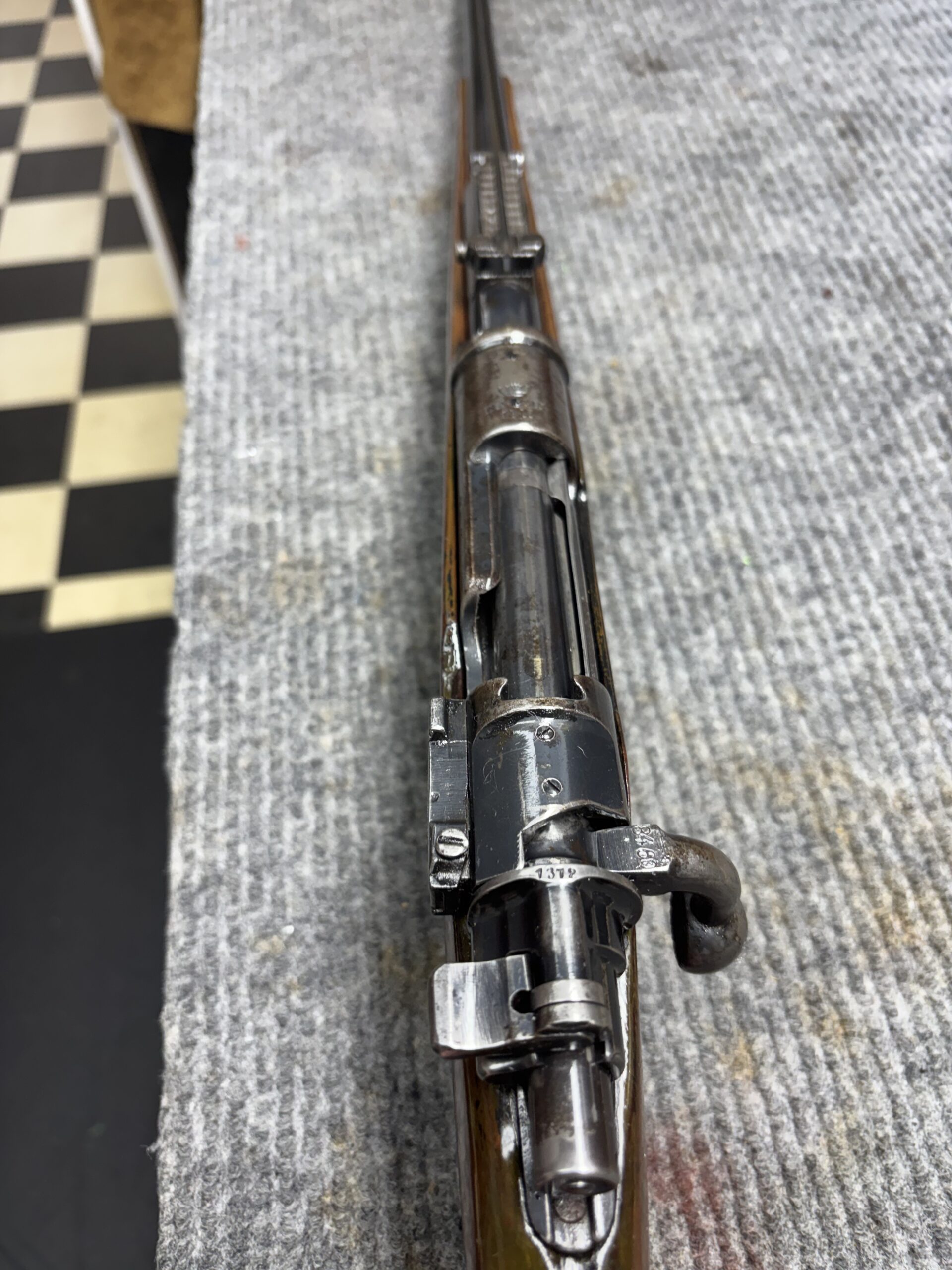 WWII German Mauser rifle action after restoration by gunsmith Jason Jordan at Drop Tine Guns in Staunton, VA