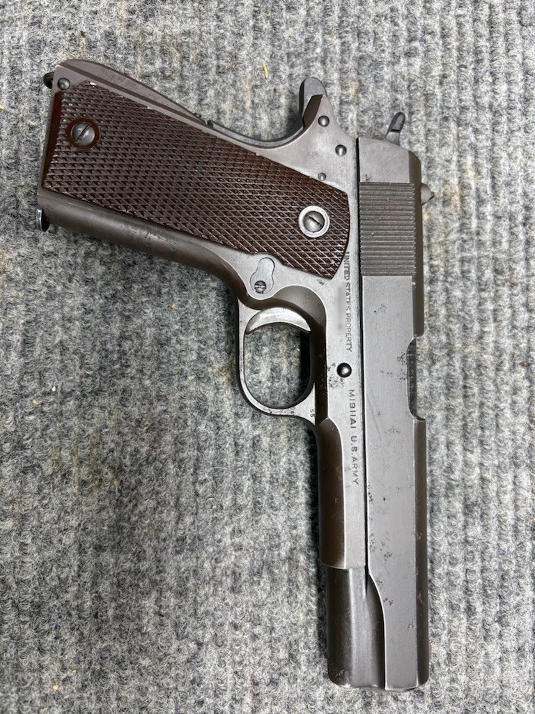 1943 U.S. Army issue 1911 pistol after restoration and rebuild by gunsmith Jason Jordan at Drop Tine Guns in Staunton, VA